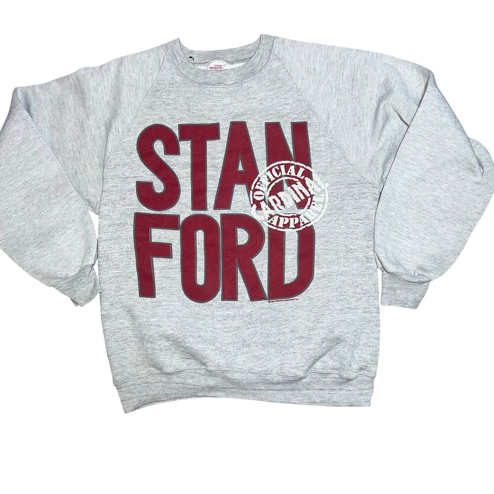 80s/90s Stanford gray large logo graphic sweatshirt super weight by Russell Med